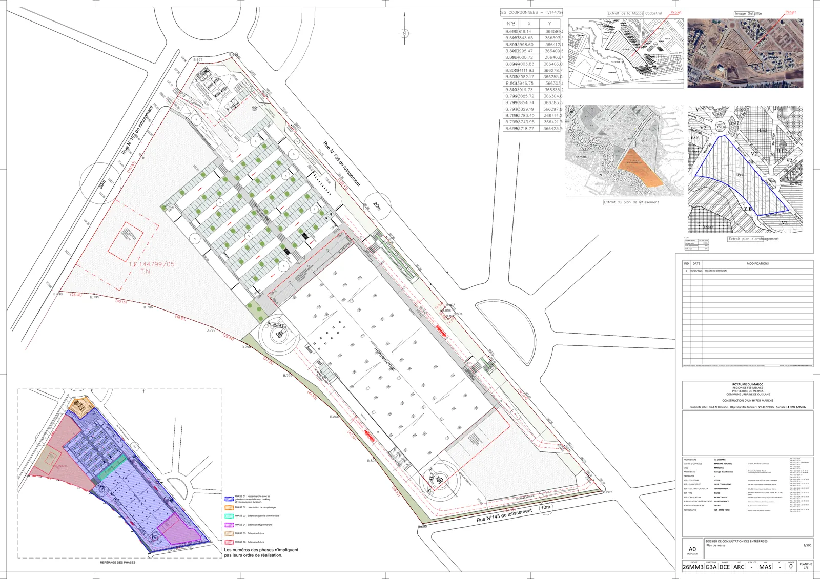 Centre commercial Marjane — Meknès Ouislane — plan du projet